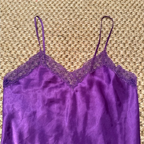 Victoria Secret vintage dark purple satin lace nightgown women’s size large - Picture 5 of 6